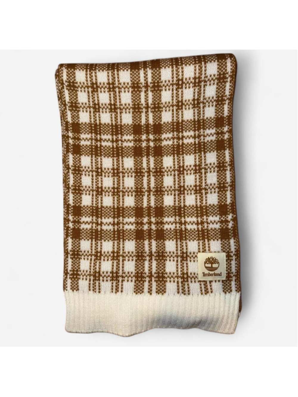 Timberland Mustard & Cream Knit Scarf